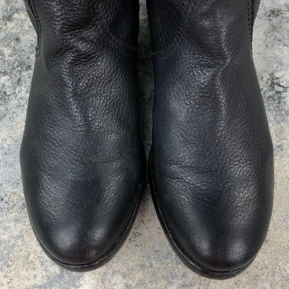 MADEWELL Women's 7.5 The Archive Black Pebbled Leather Knee High Riding Boots - Picture 9 of 16